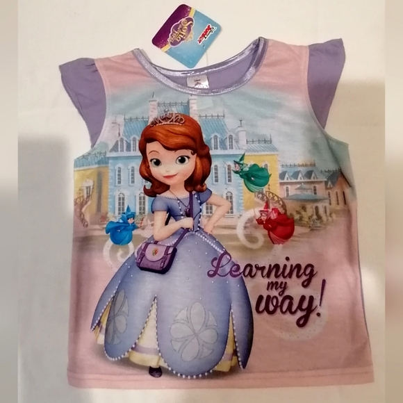 🔥SALE🔥 Sofia the First Girl's 2 Pc Pajamas Pajama Set NWT Sizes 2T,4T - Picture 2 of 8